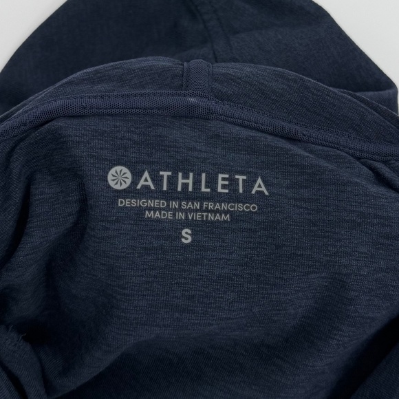 Athleta Uptempo Hoodie Sweatshirt Women Small Blue Navy Athletic Performance - Picture 7 of 13
